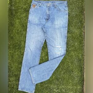 Cinch Western Cowboy Mid Slim Fit Bronze Label Denim Stone Wash Jeans 38x40 TALL